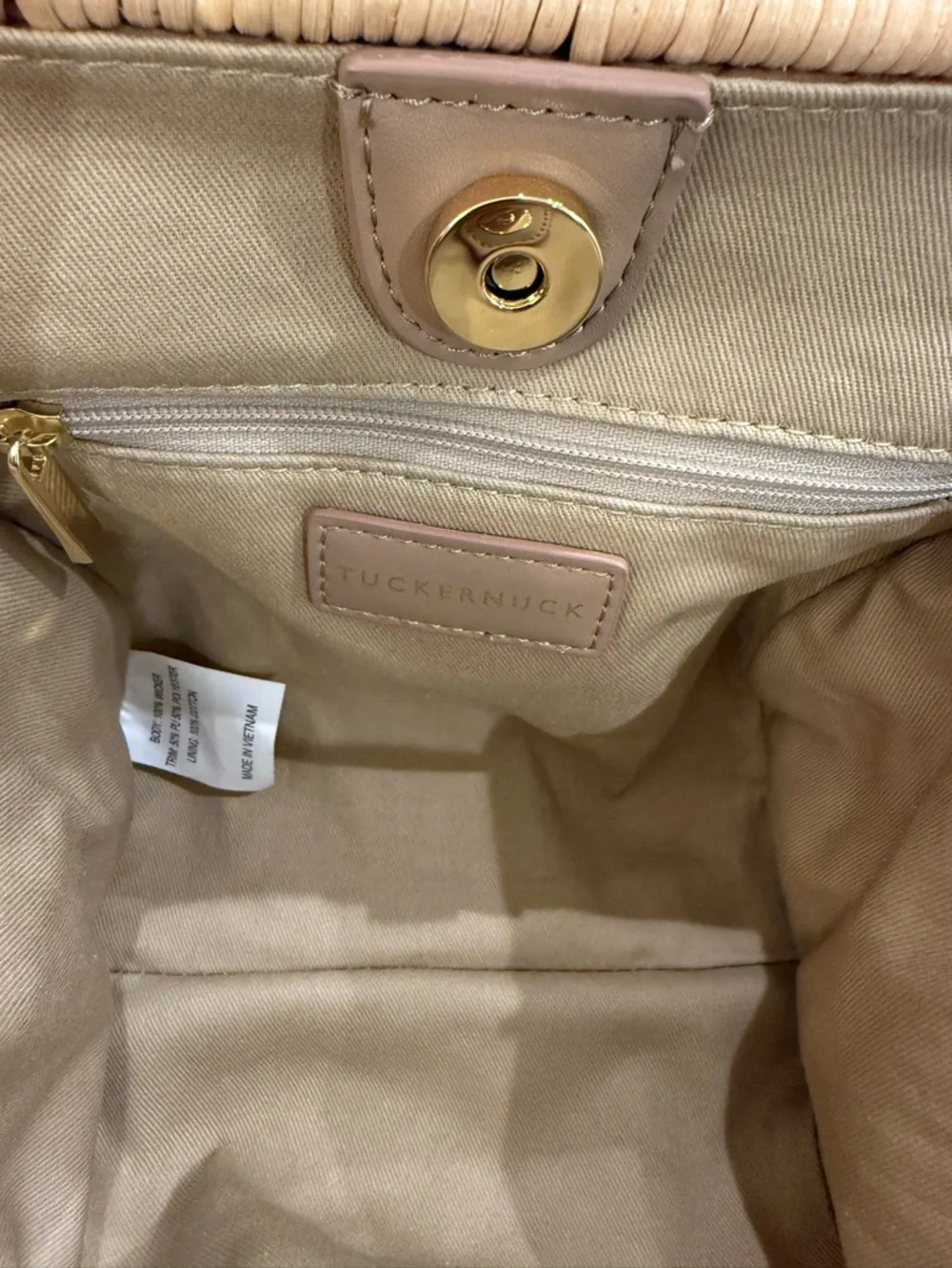 TUCKERNUCK ACCESSORIES Natural Wicker Wave Top Handle Bag - NWOT - Picture 6 of 11